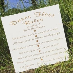 Dance Floor Rules Sign