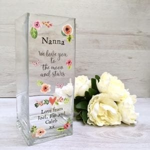 Personalised Printed Vase - Flower Design