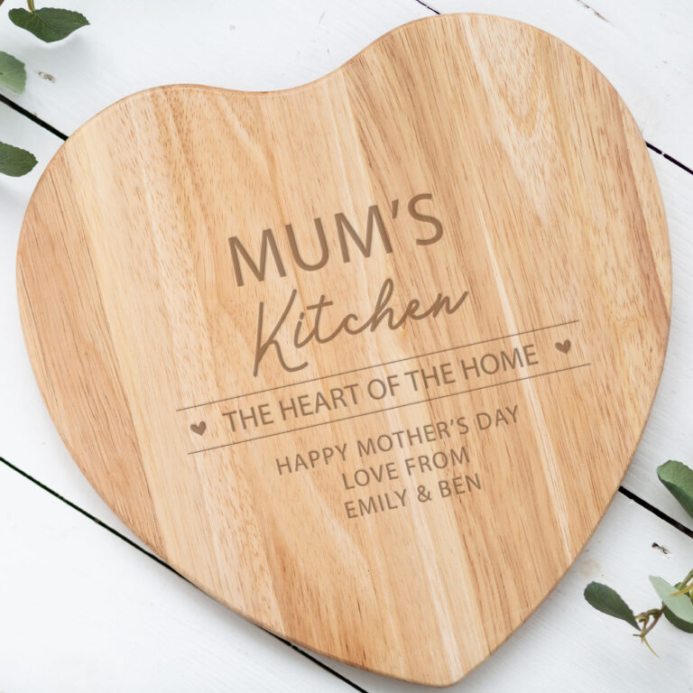 Personalised Heart Shaped Wooden Chopping Board