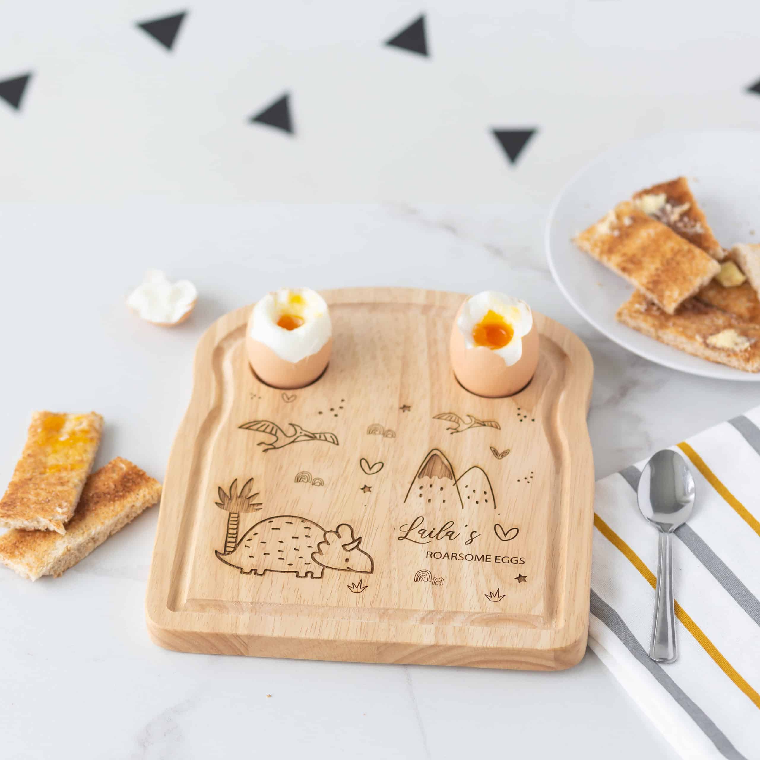 Personalised Triceratop Dinosaur Breakfast Board