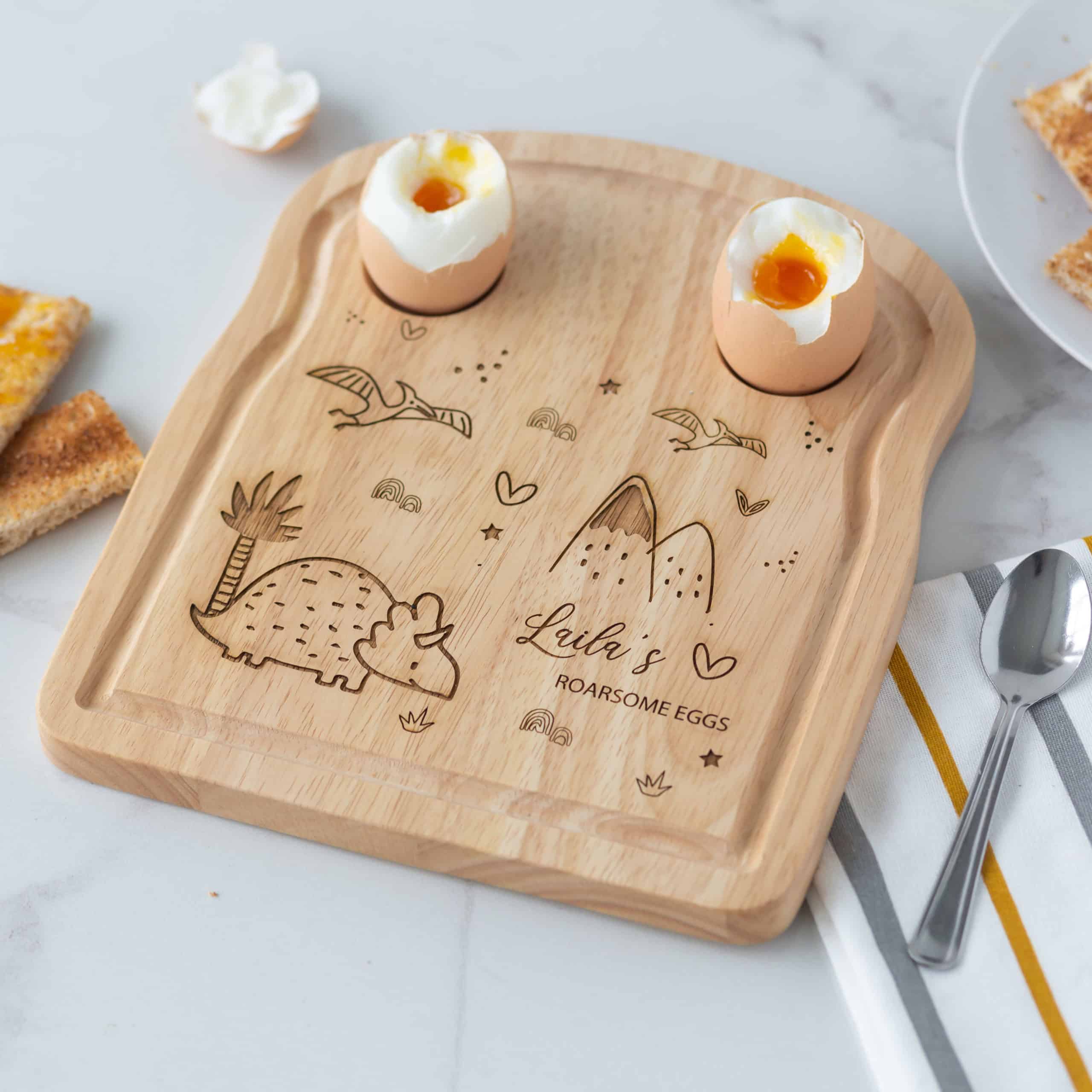 Personalised Triceratop Dinosaur Breakfast Board