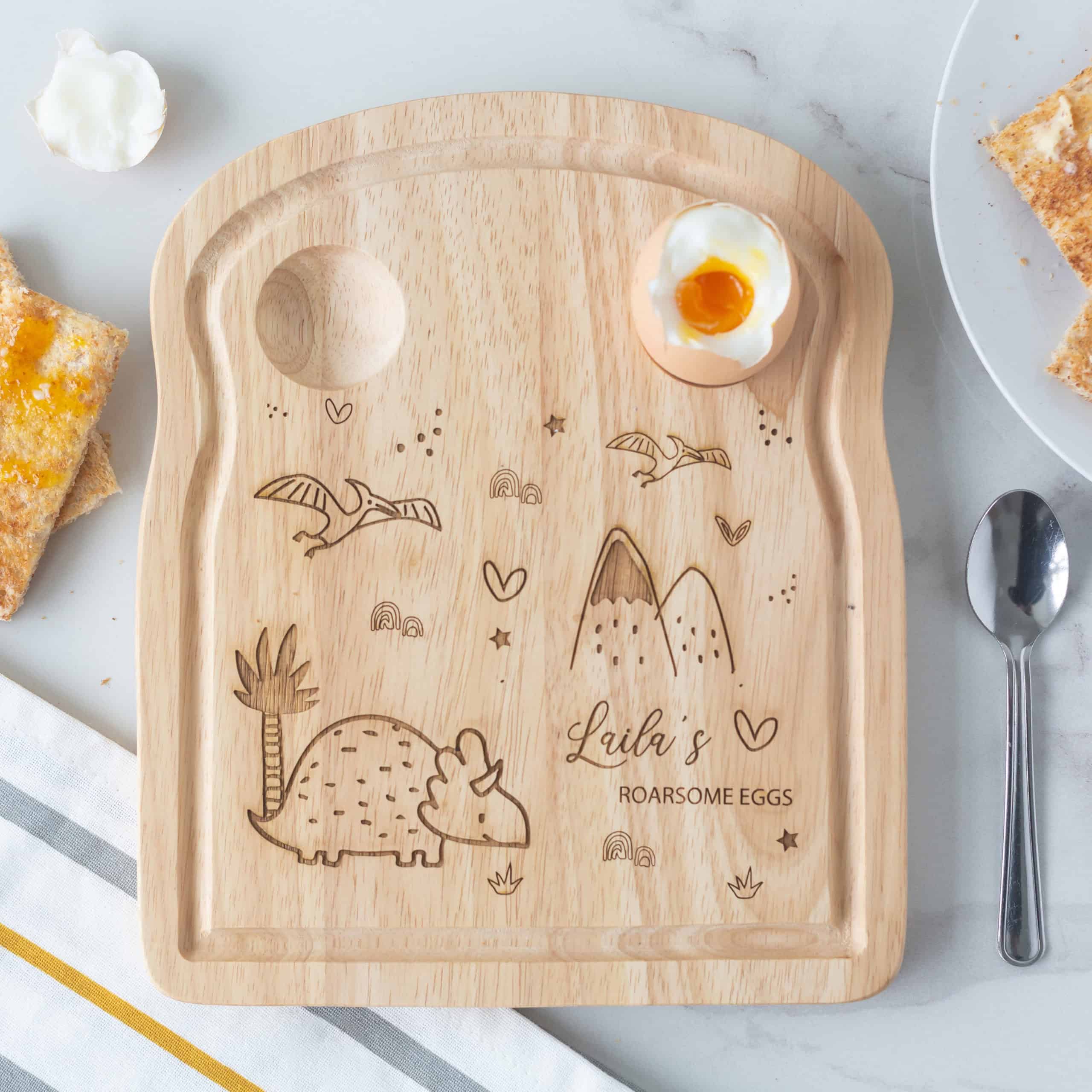 Personalised Triceratop Dinosaur Breakfast Board