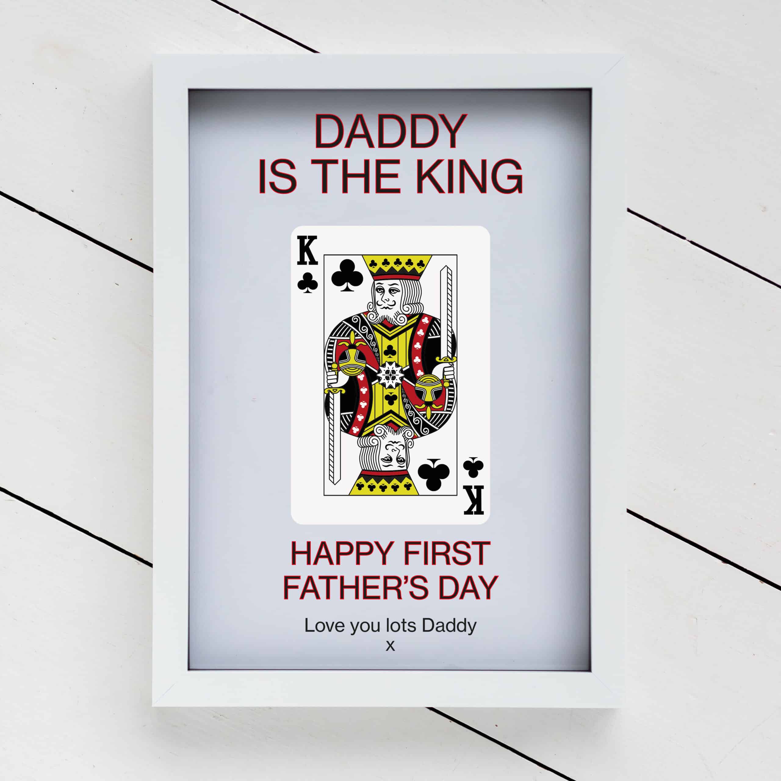 Personalised King Playing Card Glass Printed Frame