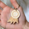 Personalised Best Teacher Award Wooden Keyring