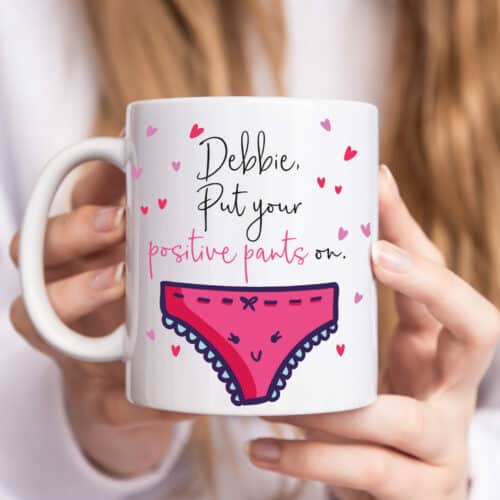 Personalised Positive Pants Mug