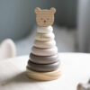 Personalised Wooden Natural Teddy Stacking Toy